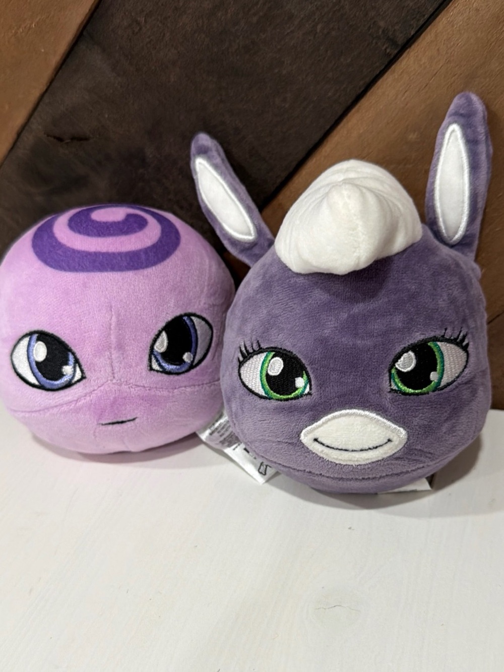 Plush Purple Donkey Stuffed Animal - Cute Round Plush Toy